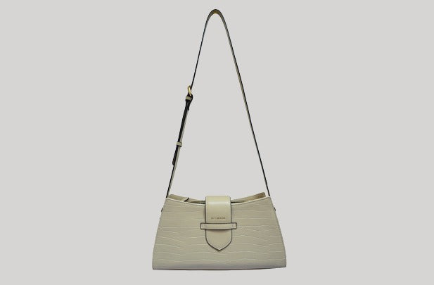 Bella Croco Beige Cross Body Sling Bag