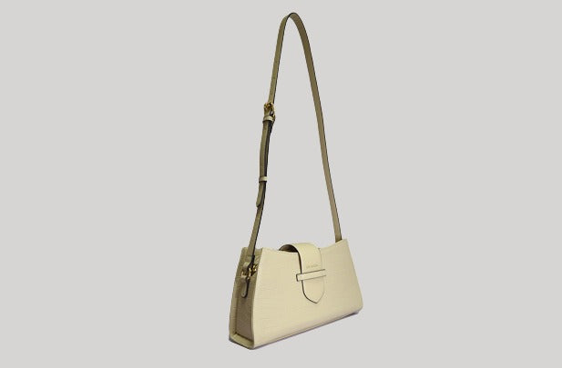 Bella Croco Beige Cross Body Sling Bag