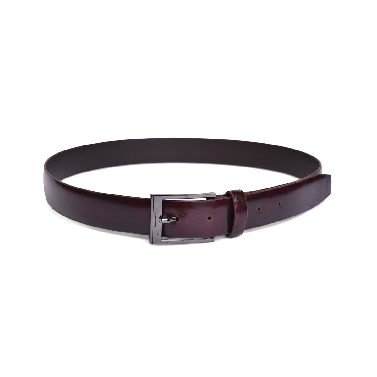 Belwaba Men Formal Maroon Genuine Leather Belt