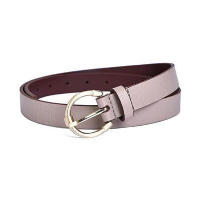 Belwaba | Vegan Leather Beige Croc Print women's Belt