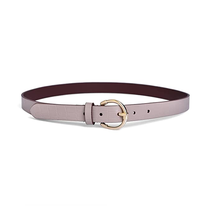 Belwaba | Vegan Leather Beige Croc Print women's Belt