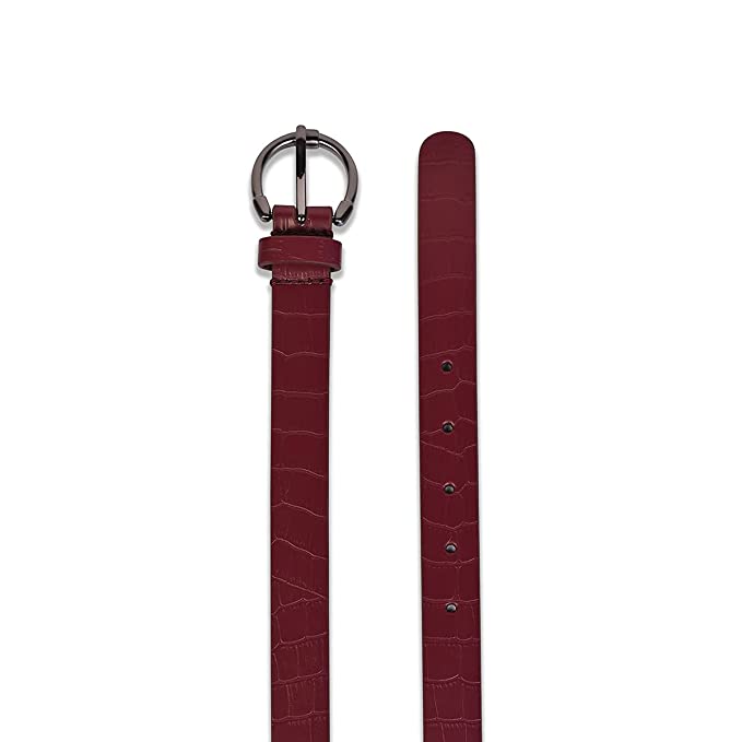 Belwaba | Vegan Leather Maroon women's Belt