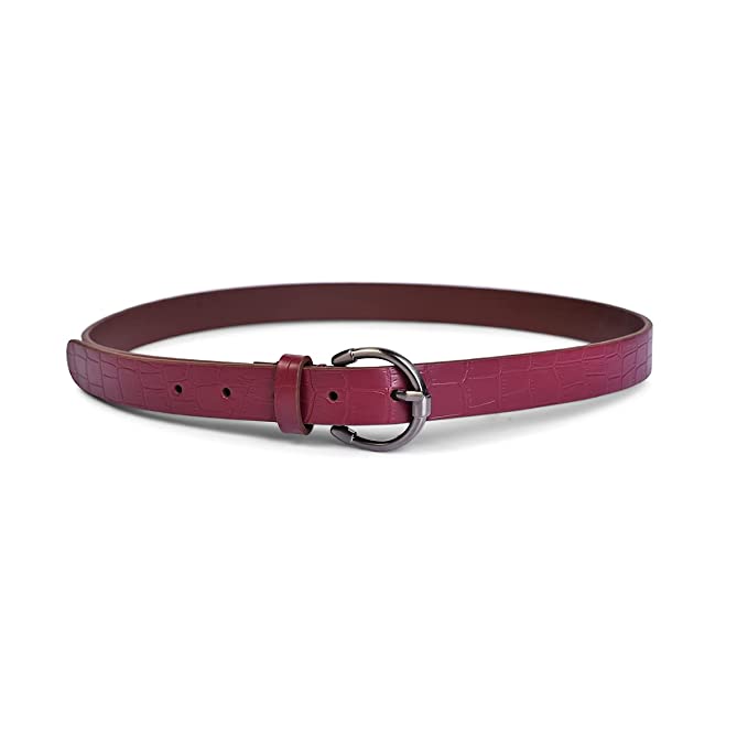 Belwaba | Vegan Leather Maroon women's Belt