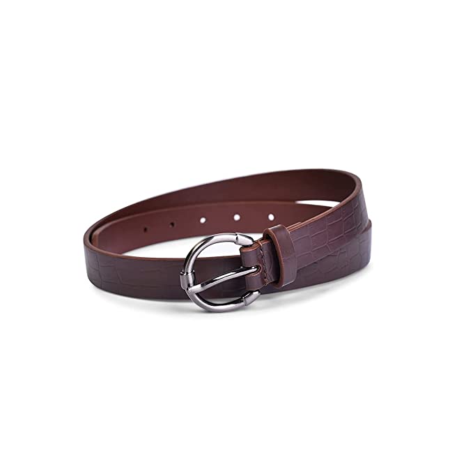 Belwaba | Vegan Leather Brown Croc Print women's Belt