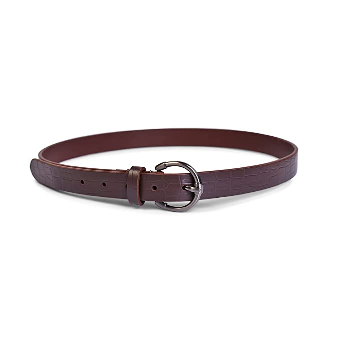 Belwaba | Vegan Leather Brown Croc Print women's Belt