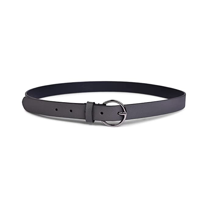 Belwaba | Vegan Leather Metallic Grey Saffiano women's Belt