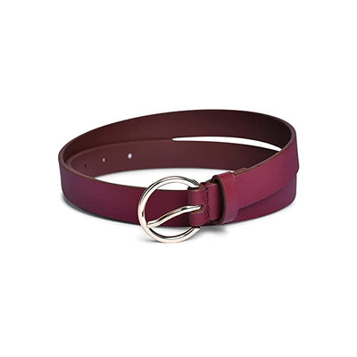 Belwaba | Vegan Leather Maroon Saffiano women's Belt