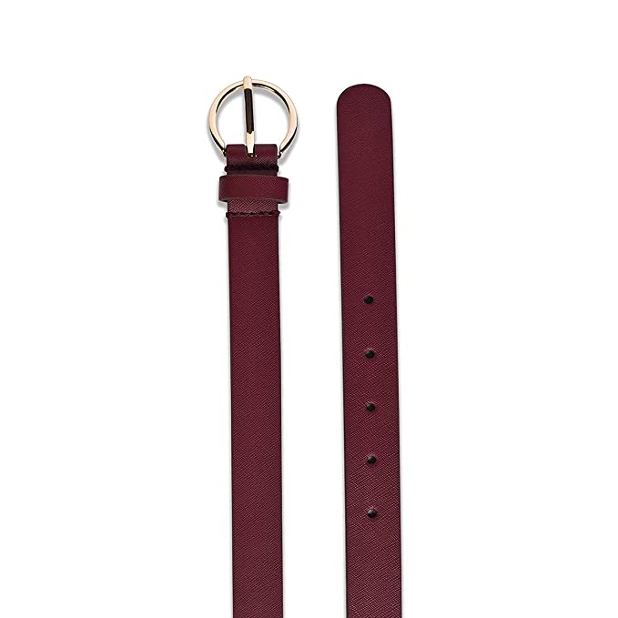 Belwaba | Vegan Leather Maroon Saffiano women's Belt