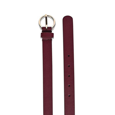 Belwaba | Vegan Leather Maroon Saffiano women's Belt