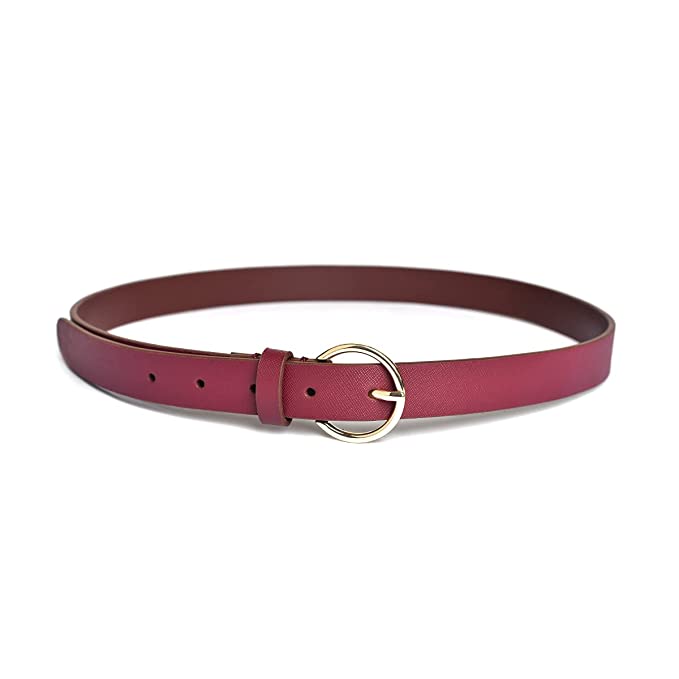 Belwaba | Vegan Leather Maroon Saffiano women's Belt