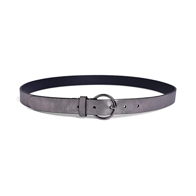 Belwaba | Vegan Leather Metallic Grey women's Belt