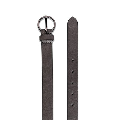 Belwaba | Vegan Leather Metallic Grey women's Belt