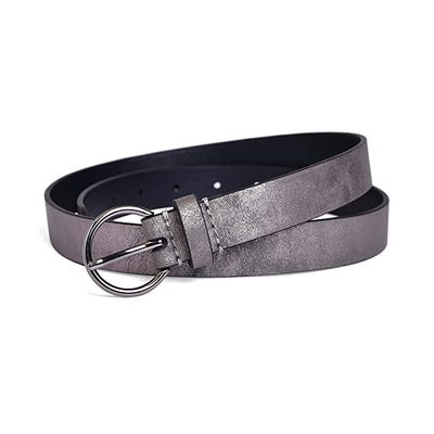 Belwaba | Vegan Leather Metallic Grey women's Belt