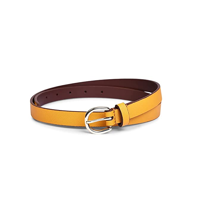 Belwaba Women Casual Yellow Artificial Leather Belt