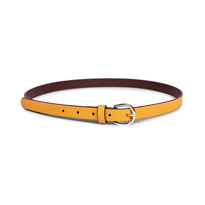 Belwaba Women Casual Yellow Artificial Leather Belt