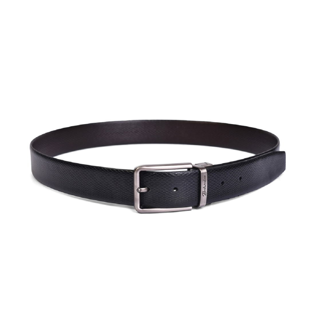 Belwaba Men Formal Black Genuine Leather Reversible Belt