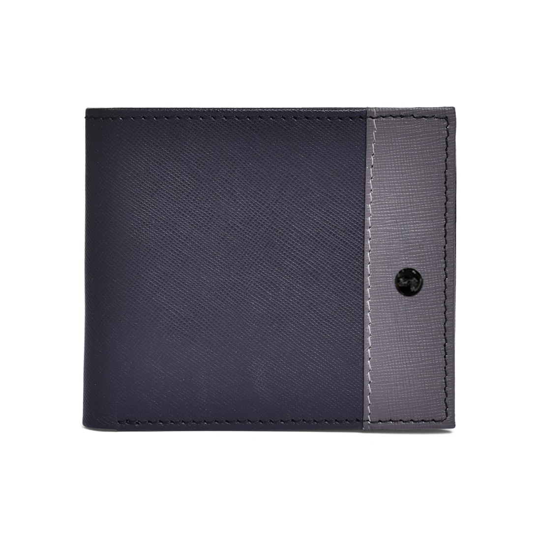 Genuine Leather Colorblock Bi-fold Men's Wallet