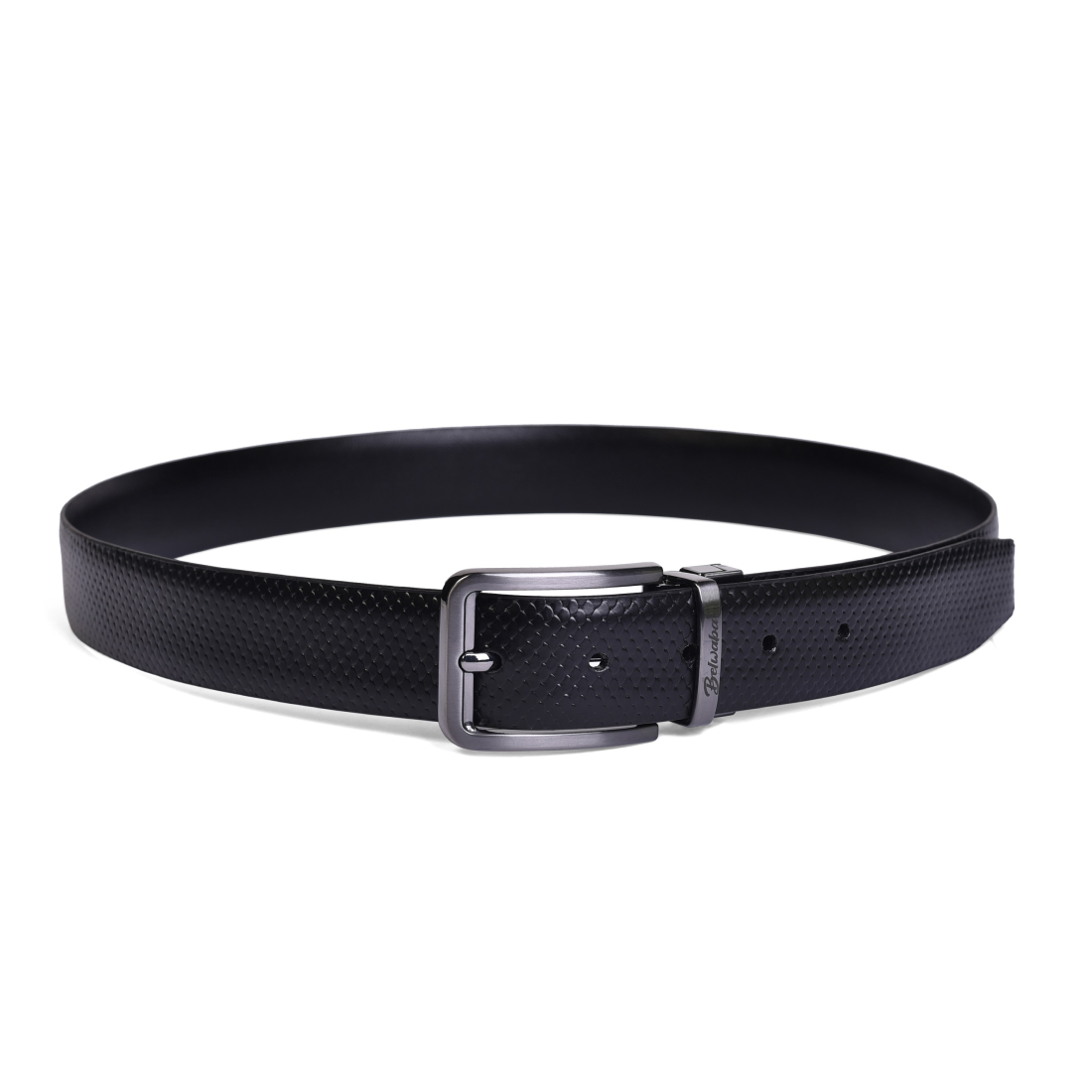 Belwaba Men Formal Black Genuine Leather Reversible Belt