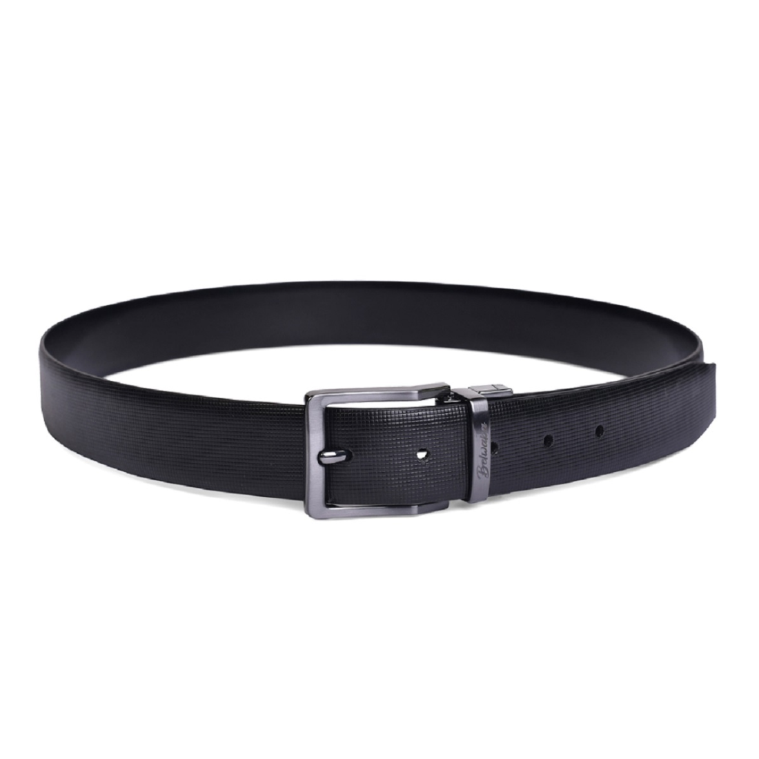 Belwaba Men Formal Black Genuine Leather Reversible Belt