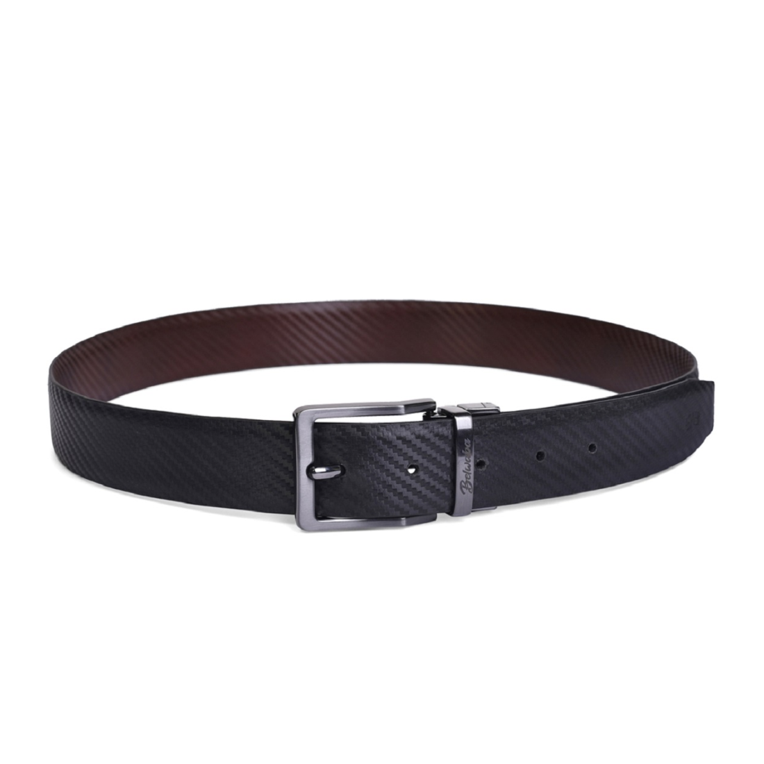 Belwaba Men Formal Black, Brown Genuine Leather Reversible Belt