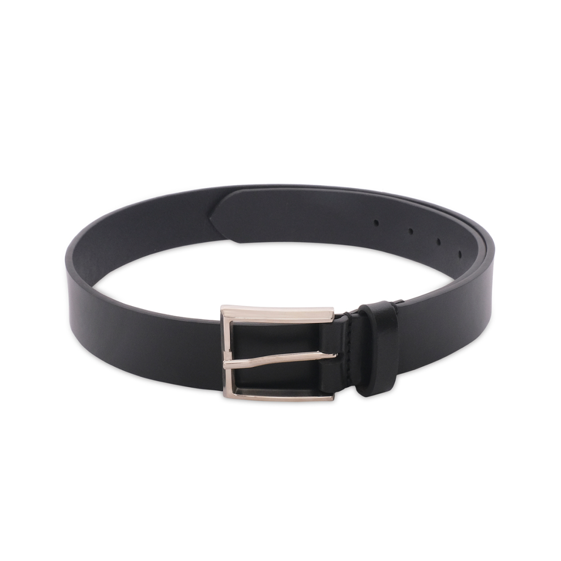 Belwaba | Black Men's leather Belt | Nickle Finished Buckle