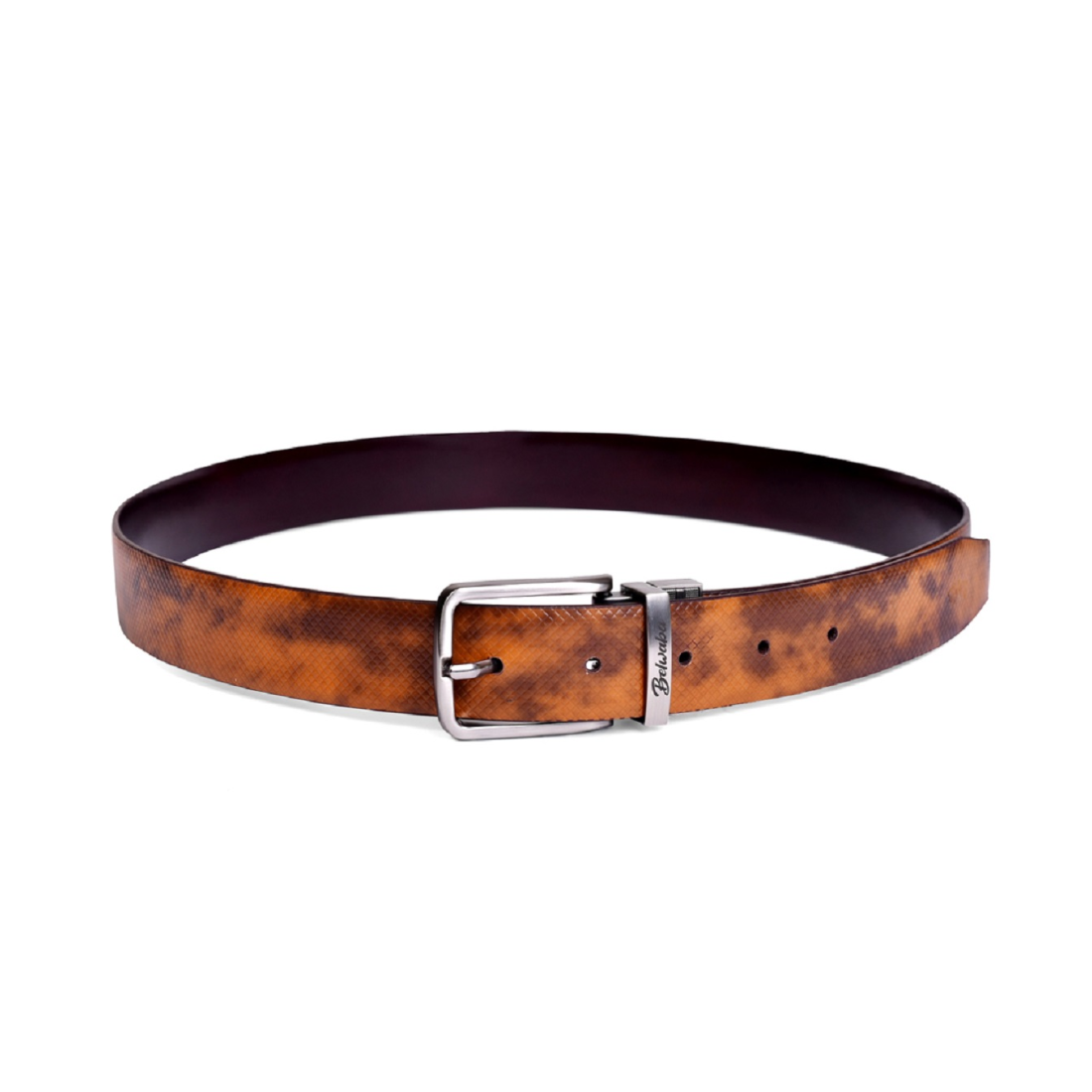 Belwaba Men Formal Brown Genuine Leather Reversible Belt