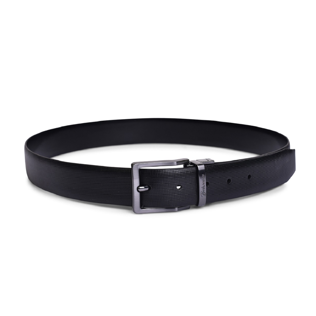 Belwaba Men Black Genuine Leather Reversible Belt