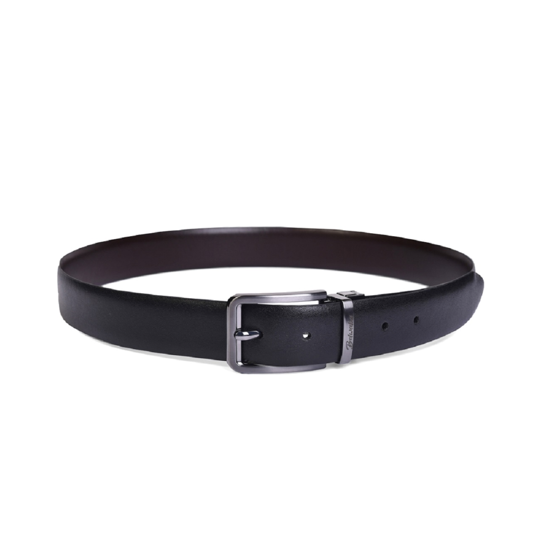 Belwaba Men Formal Brown, Black Genuine Leather Reversible Belt