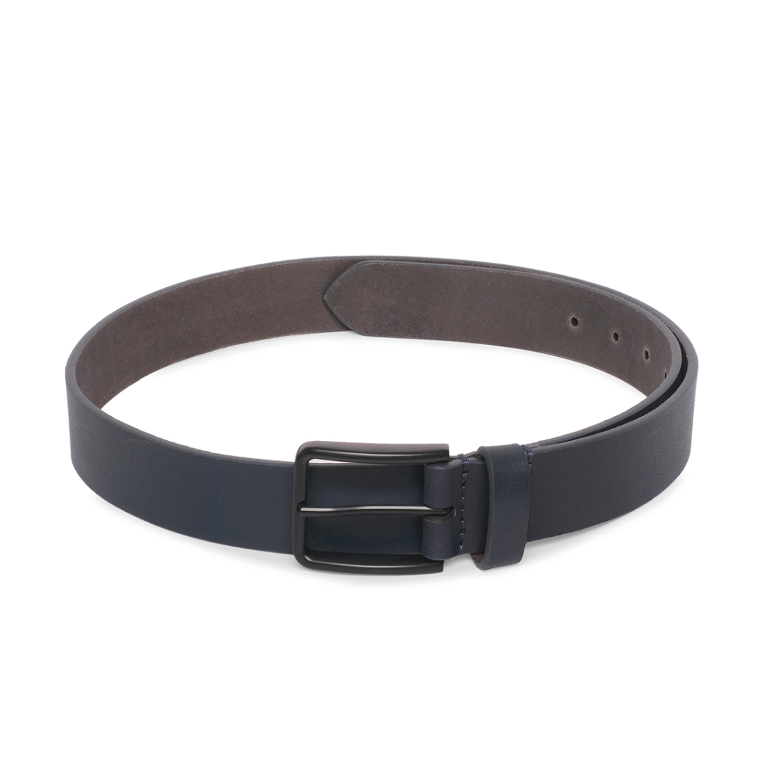 Belwaba | Navy Blue Men's leather Belt | with Black Coated Buckle