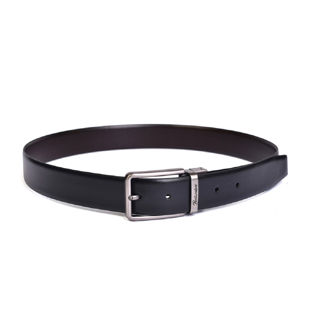 Belwaba Men Formal Black Genuine Leather Reversible Belt