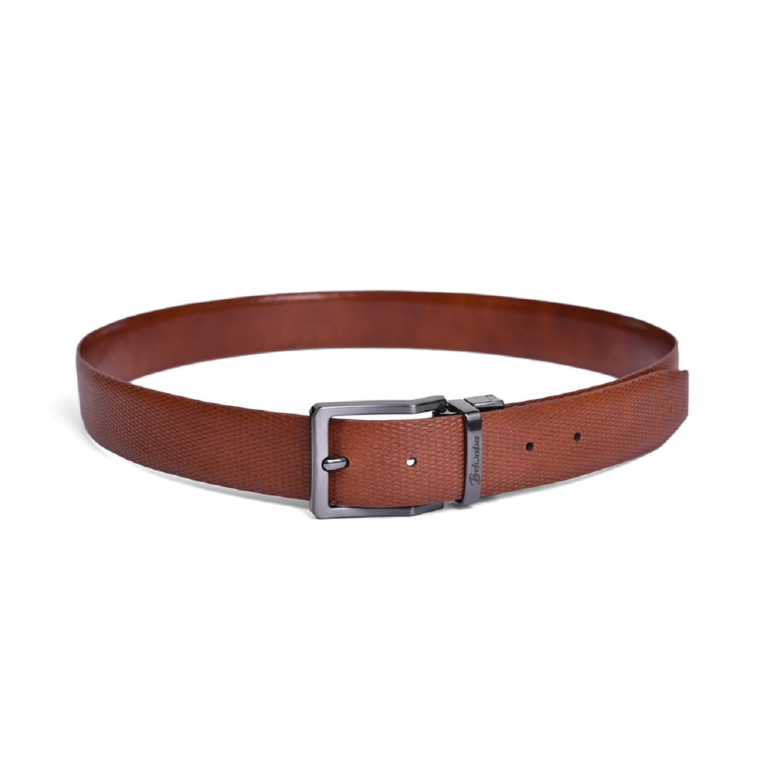 Belwaba Men Formal Tan Genuine Leather Reversible Belt