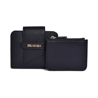 Belwaba Faux Leather Small Women's Wallet with Detachable Coin Purse Zipper