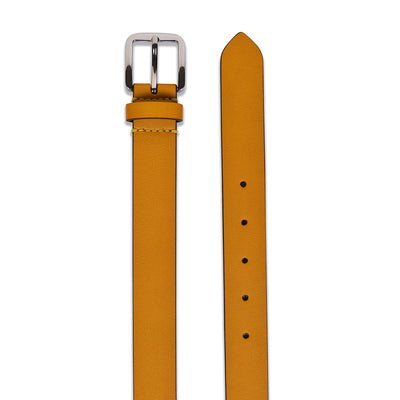 Belwaba Women Casual Yellow Artificial Leather Belt