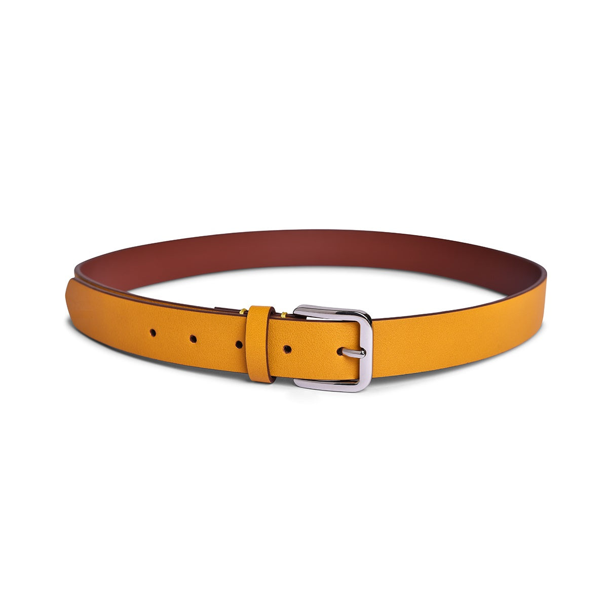 Belwaba Women Casual Yellow Artificial Leather Belt