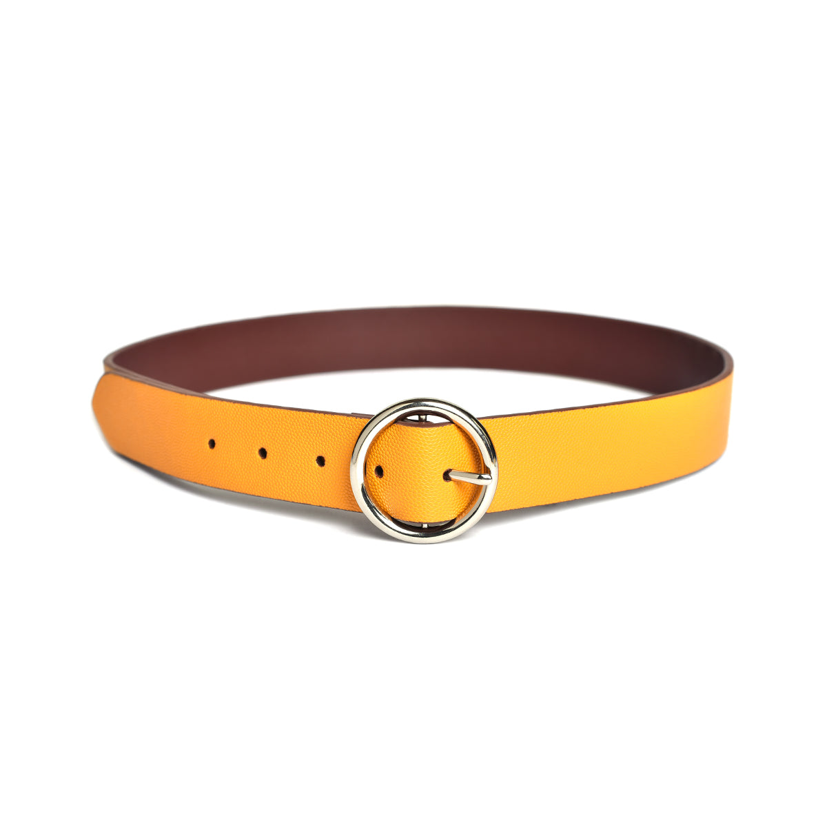 Belwaba Women Casual Yellow Artificial Leather Belt