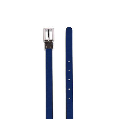 Belwaba | Vegan Leather Navy Blue/Grey Women's Reversible Belt