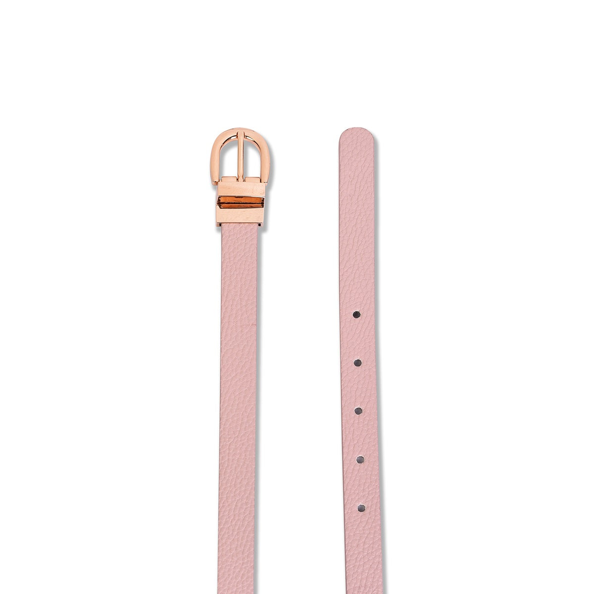 Belwaba | Vegan Leather Baby Pink/Taupe Women's Reversible Belt