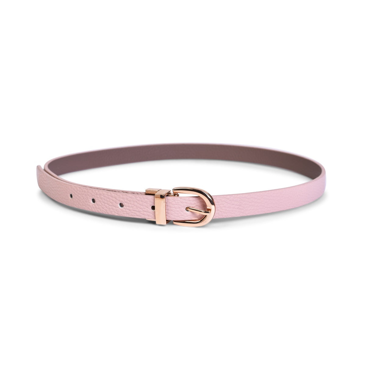 Belwaba | Vegan Leather Baby Pink/Taupe Women's Reversible Belt