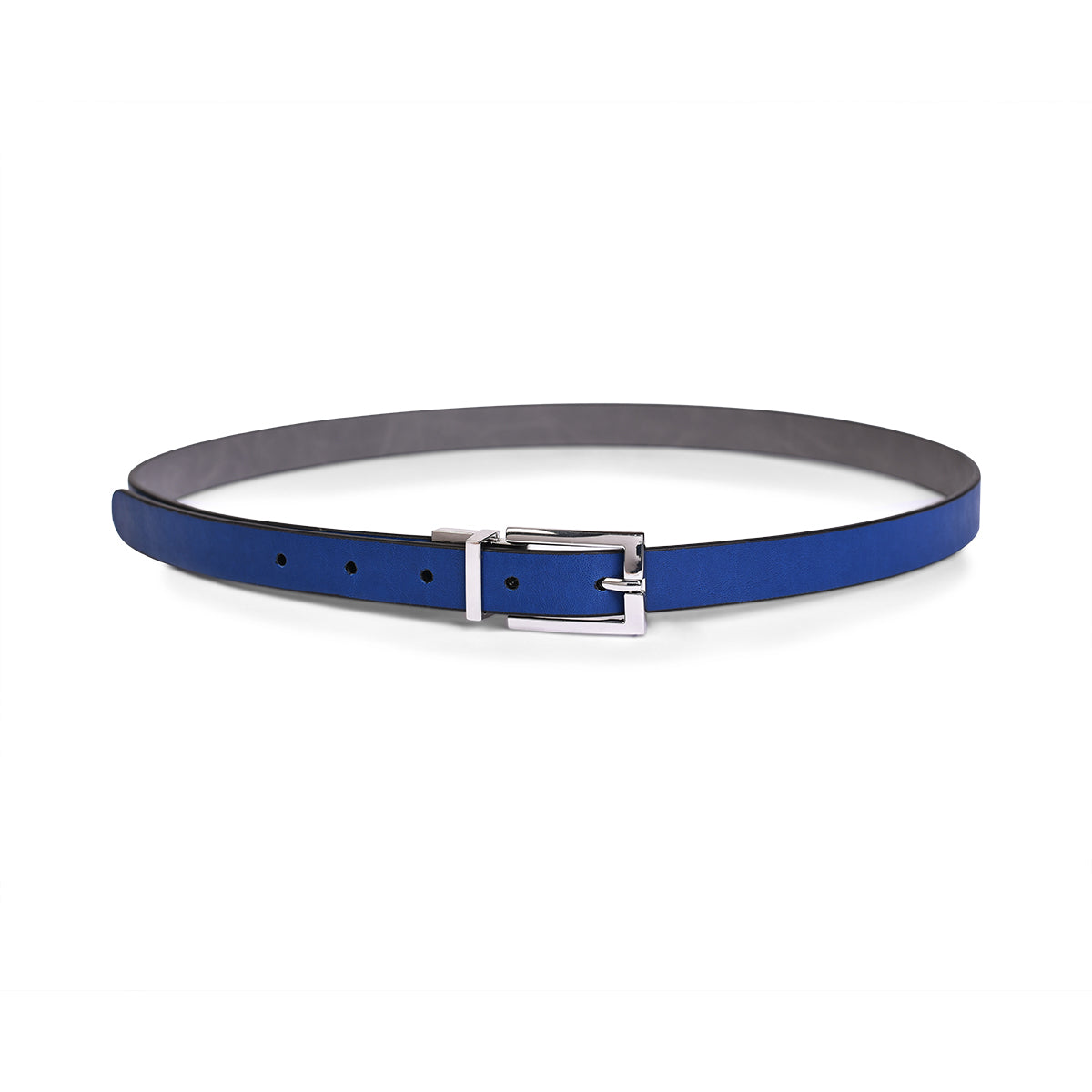 Belwaba | Vegan Leather Navy Blue/Grey Women's Reversible Belt