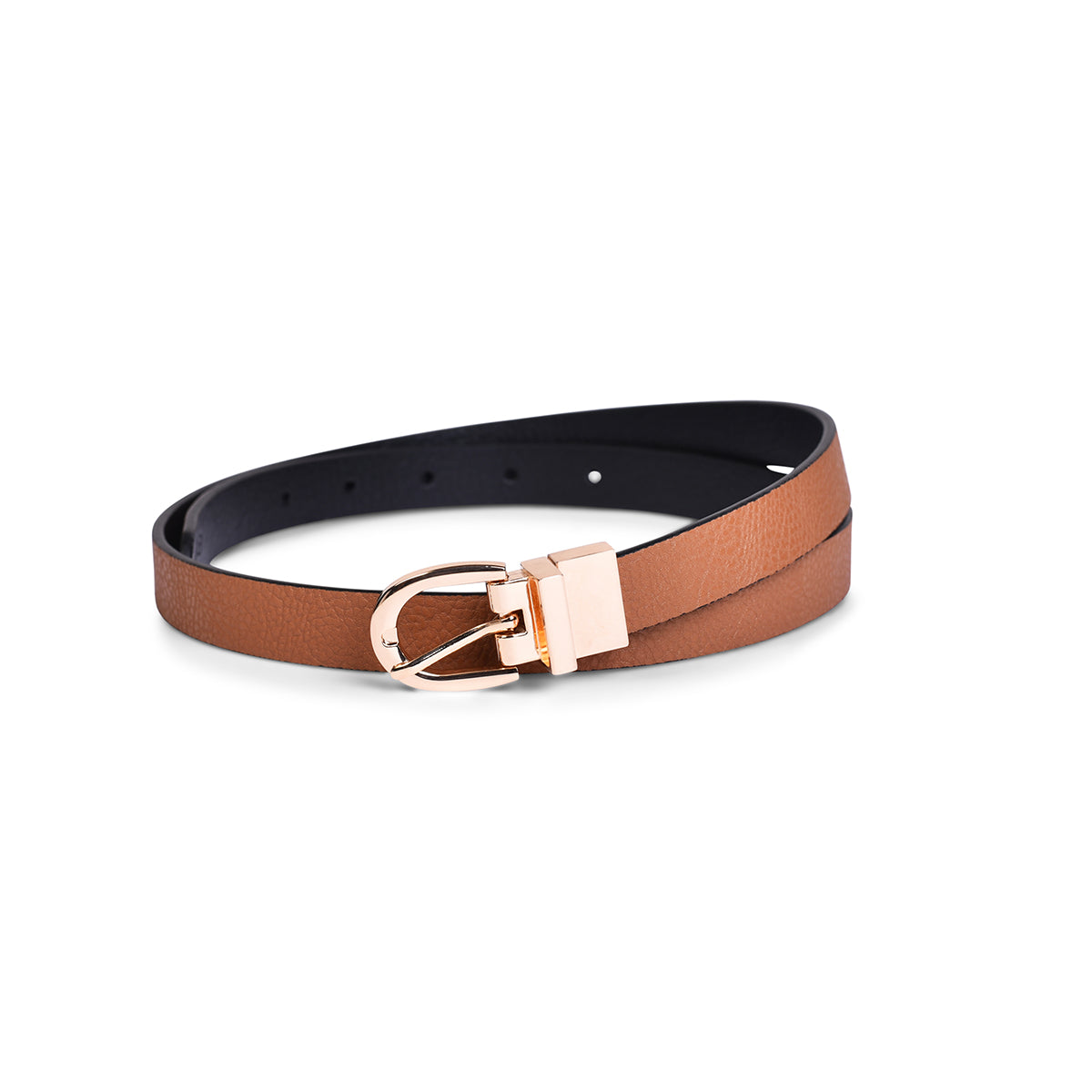 Belwaba | Vegan Leather Black/Tan Women's Reversible Belt