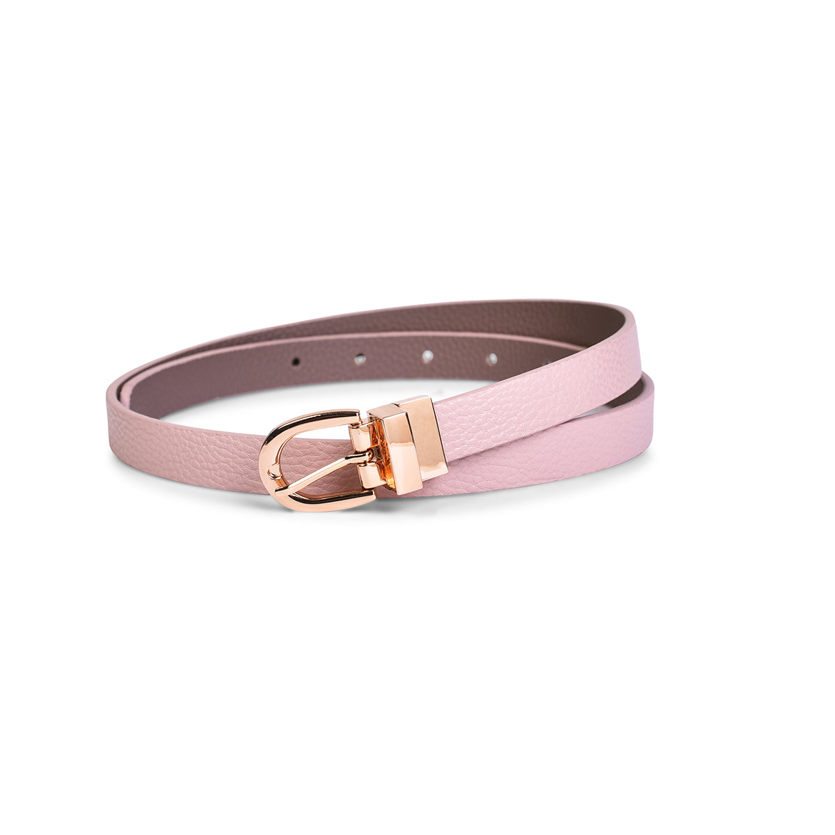 Belwaba | Vegan Leather Baby Pink/Taupe Women's Reversible Belt