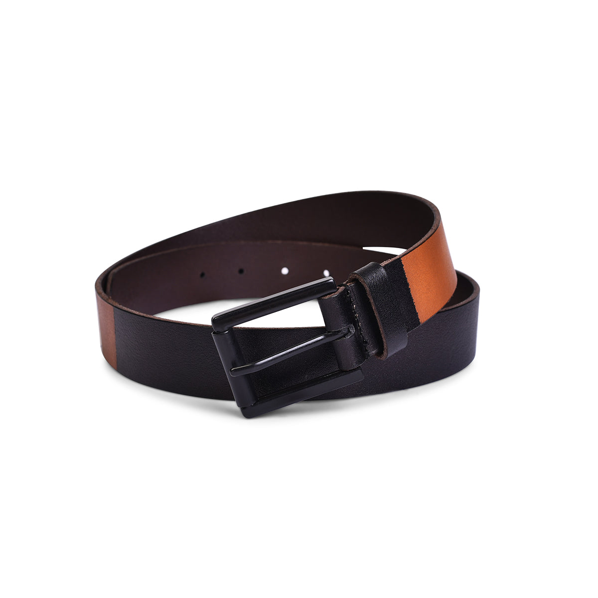 Belwaba Men Casual Black Genuine Leather Belt