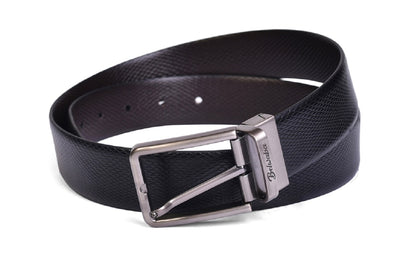 Belwaba Men Formal Black Genuine Leather Reversible Belt