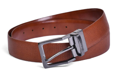 Belwaba Men Formal Tan Genuine Leather Reversible Belt