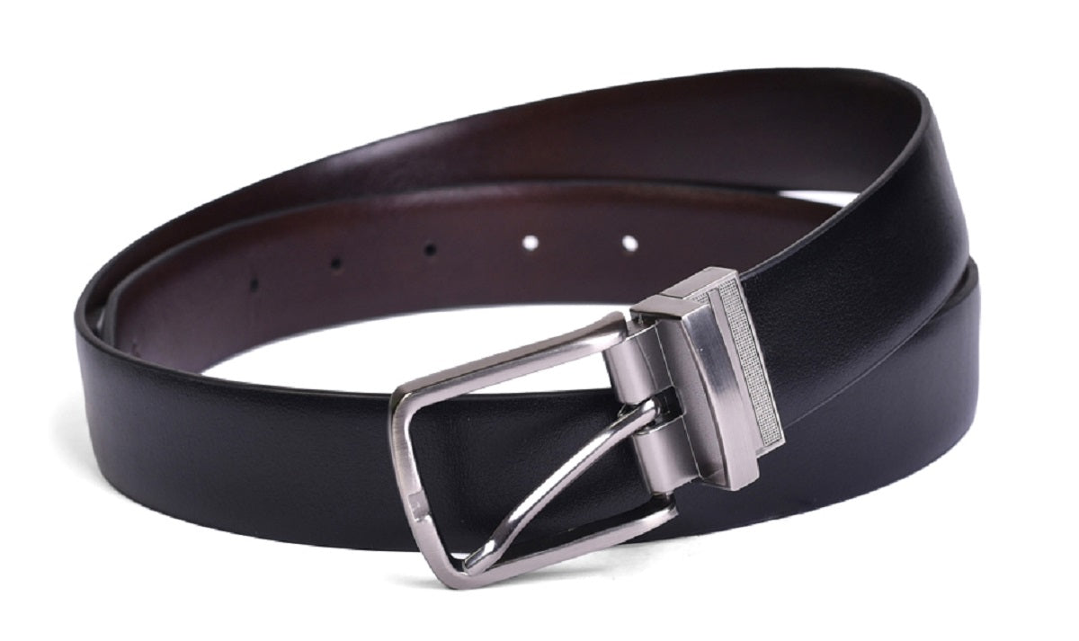 Belwaba Men Formal Black, Brown Genuine Leather Reversible Belt