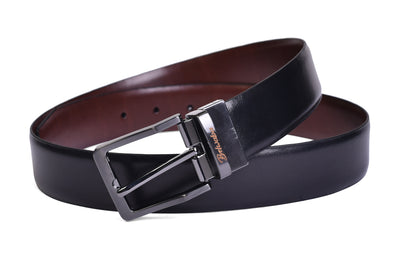 Belwaba Men Formal Black, Brown Genuine Leather Reversible Belt