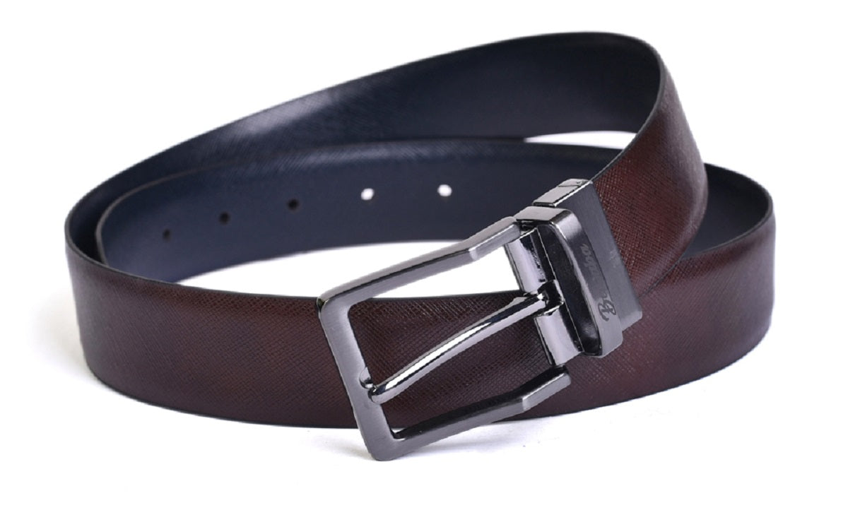 Belwaba Men Formal Brown, Black Genuine Leather Reversible Belt