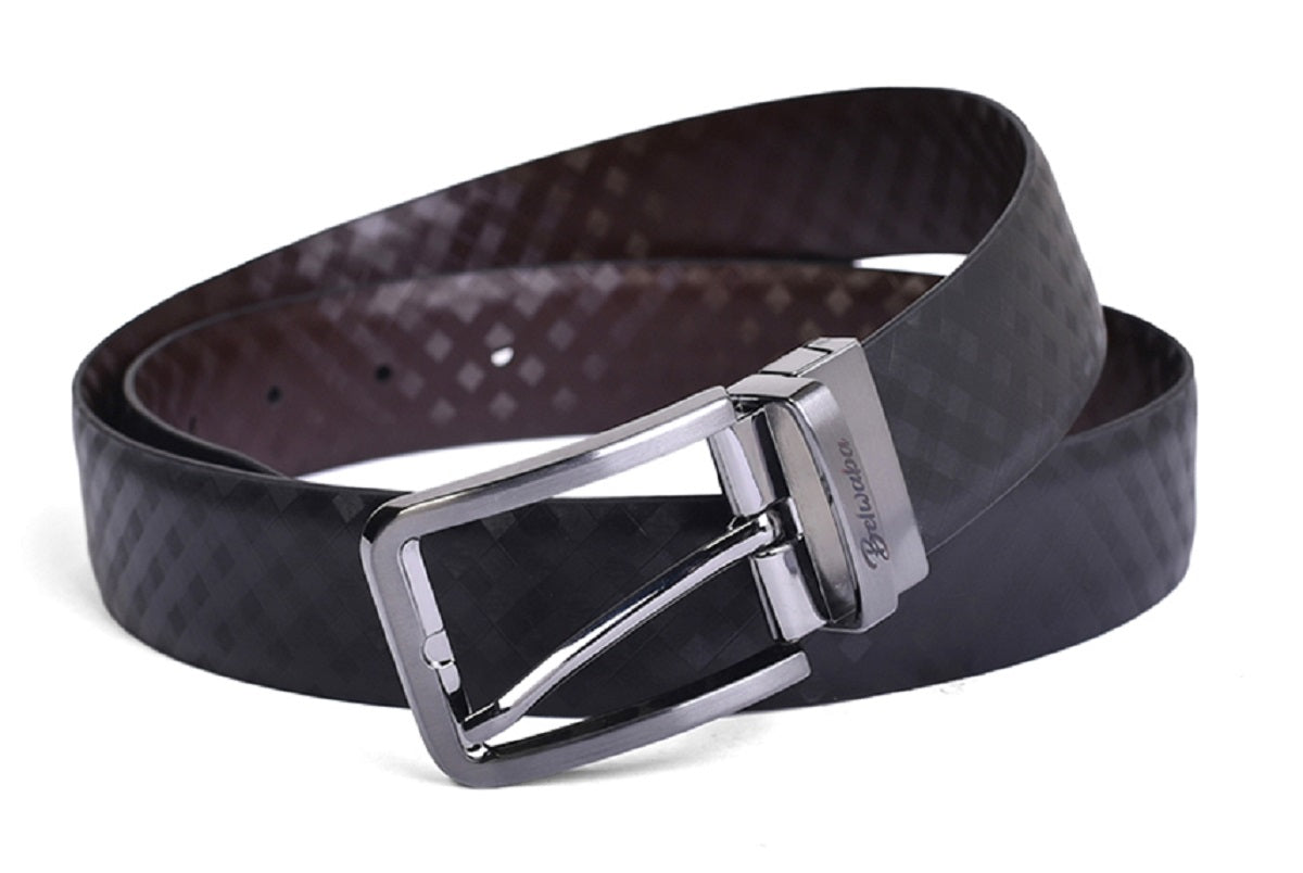 Belwaba Men Formal Multicolor Genuine Leather Reversible Belt