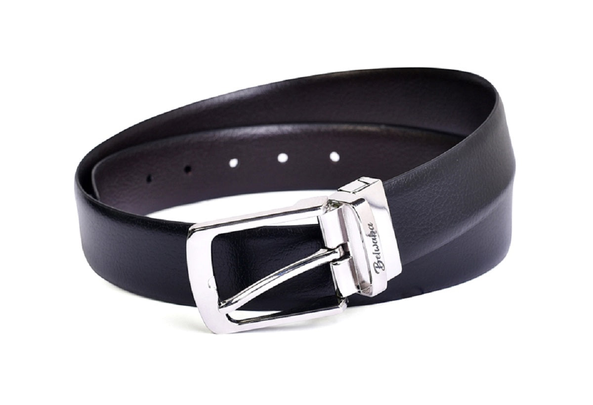 Belwaba Men Formal Black, Brown Genuine Leather Reversible Belt