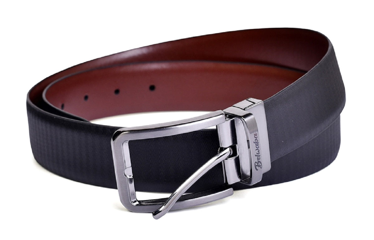 Belwaba Men Formal Black, Brown Genuine Leather Reversible Belt